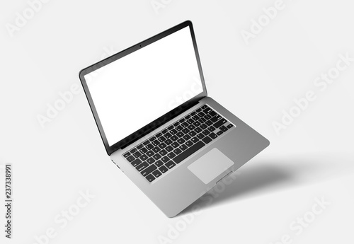 Mock up of a computer isolated on a background with shadow photo