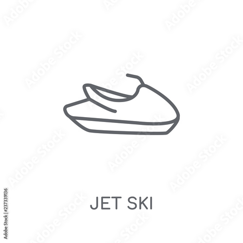 Jet ski linear icon. Modern outline Jet ski logo concept on white background from Transportation collection