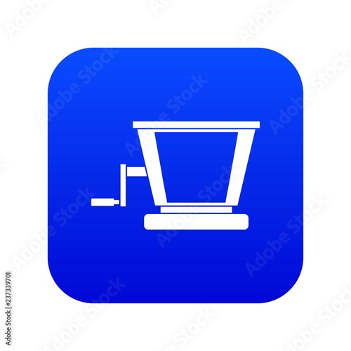 Old grape juicer icon digital blue for any design isolated on white vector illustration