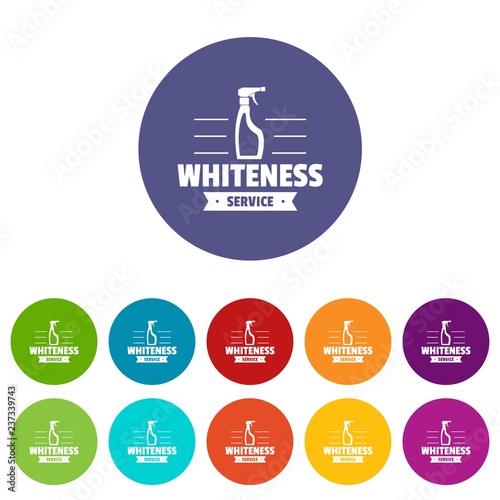 Whiteness service icons color set vector for any web design on white background