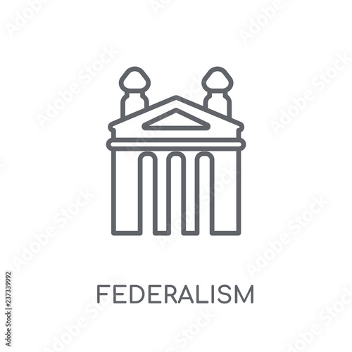 federalism linear icon. Modern outline federalism logo concept on white background from United States of America collection photo