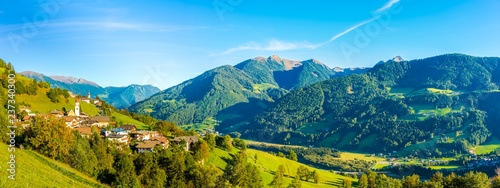 Panoramic view at village Telves in hills near Vipiteno in Italian South Tyrol photo
