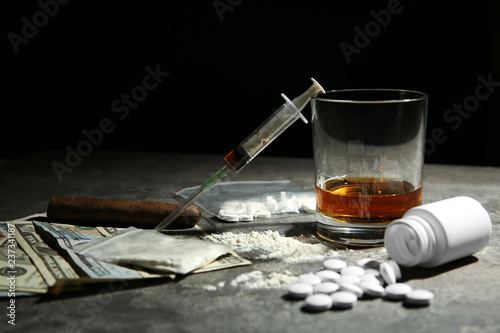Drugs, alcohol and money on...