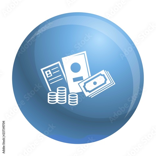 Refugee people finance money icon. Simple illustration of refugee people finance money vector icon for web design isolated on white background