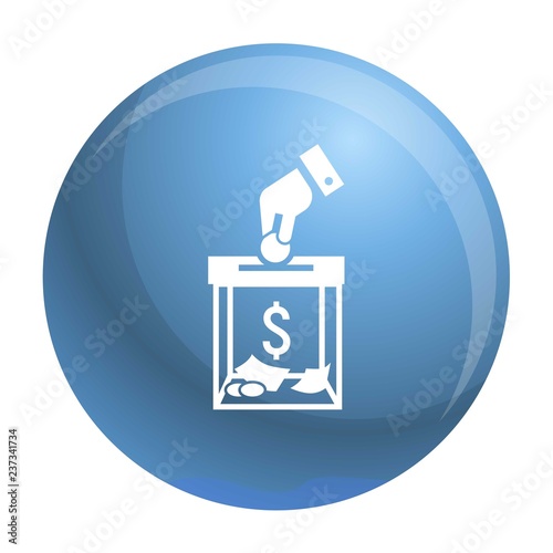 Migrant help money charity icon. Simple illustration of migrant help money charity vector icon for web design isolated on white background