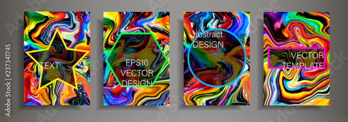 Modern design A4.Abstract texture of colored bright liquid paints.Splash neon acrylic paints.Used design presentations, print,flyer,business cards,invitations, calendars,sites, packaging,cover.