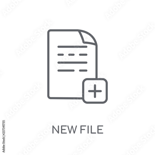 New File linear icon. Modern outline New File logo concept on white background from User Interface and Web Navigation collection