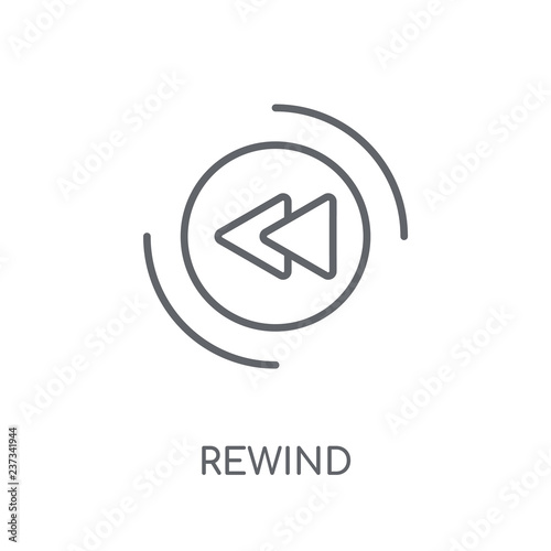 Rewind linear icon. Modern outline Rewind logo concept on white background from User Interface and Web Navigation collection