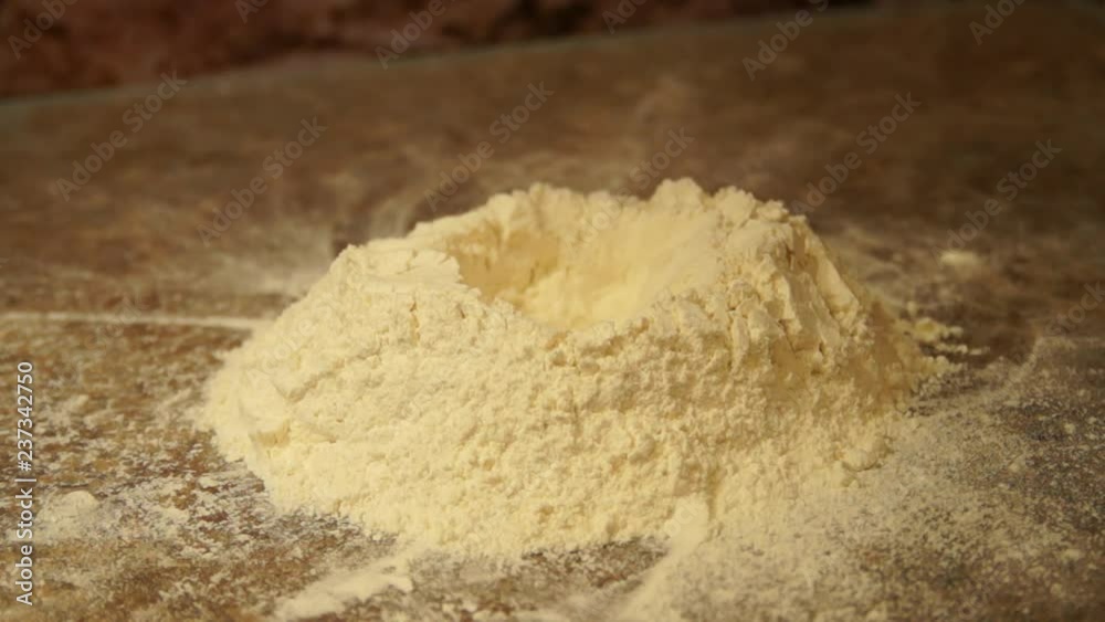 Chef kneads the dough. Cooking. Flour. Baking. Cooking process Chef kneads the dough. Cooking. Flour. Baking. Cooking process