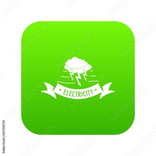 Wind energy icon green vector isolated on white background