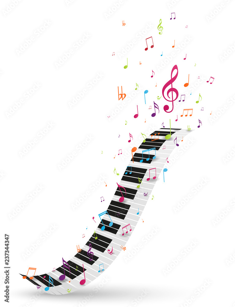 Obraz premium Colorful music notes background