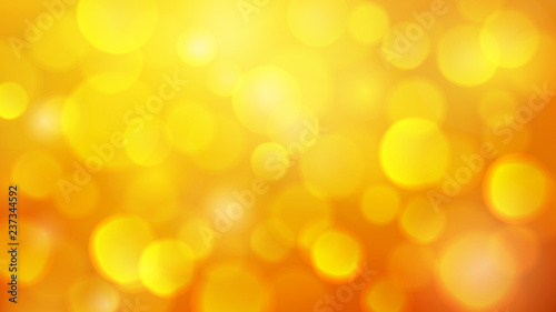Abstract rectangular horizontal sunny autumn yellow orange vector background, blurred background with bokeh