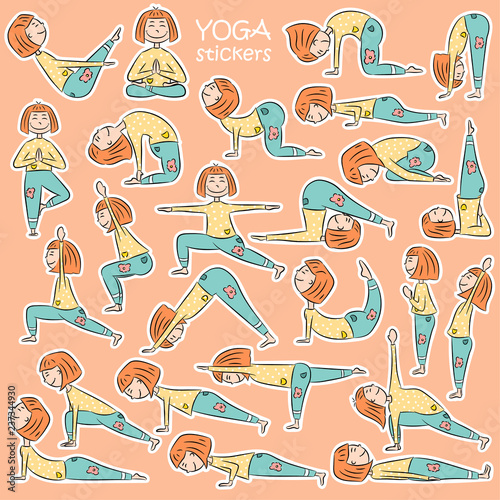 Kids yoga sticker set