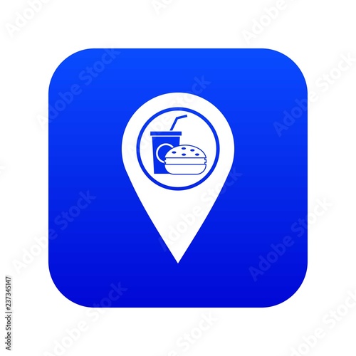 Free Download Fast food and restaurant map pointer icon digital blue for any design isolated on white vector illustration - GFXLoad