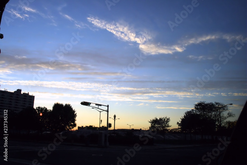 sunset in the city