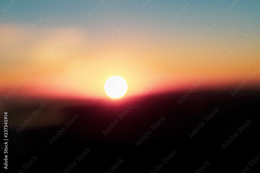 Sunrises creates dramatic abstract background sky