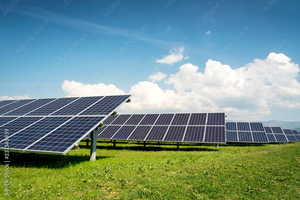 Solar panel, photovoltaic, alternative electricity source - concept of sustainable resources Solar panel, photovoltaic, alternative electricity source - concept of sustainable resources