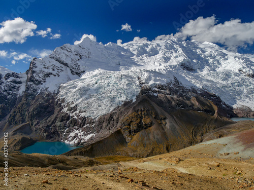 two lagoons below the ausangate glacier