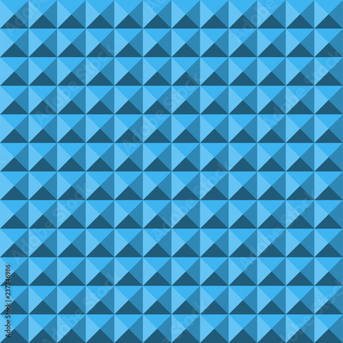 Blue abstract relief pyramid texture seamless pattern