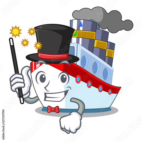 Magician ship contener a in shape cartoon