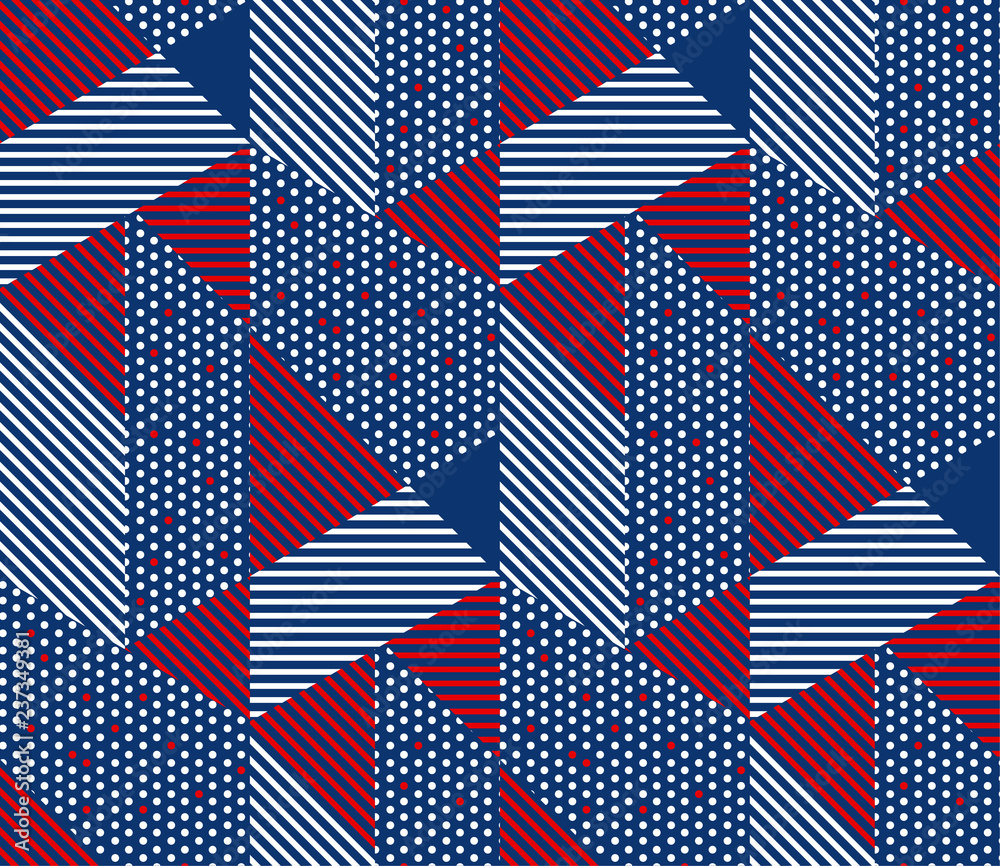Classic stripe and dots geometric seamless pattern Classic stripe and dots geometric seamless pattern