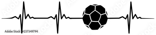 piłka nożna bicie serca #isolated #vector - bicie serca piłki nożnej