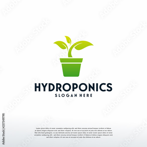 Hydroponics logo designs template, Little Plant logo template, Logo symbol icon