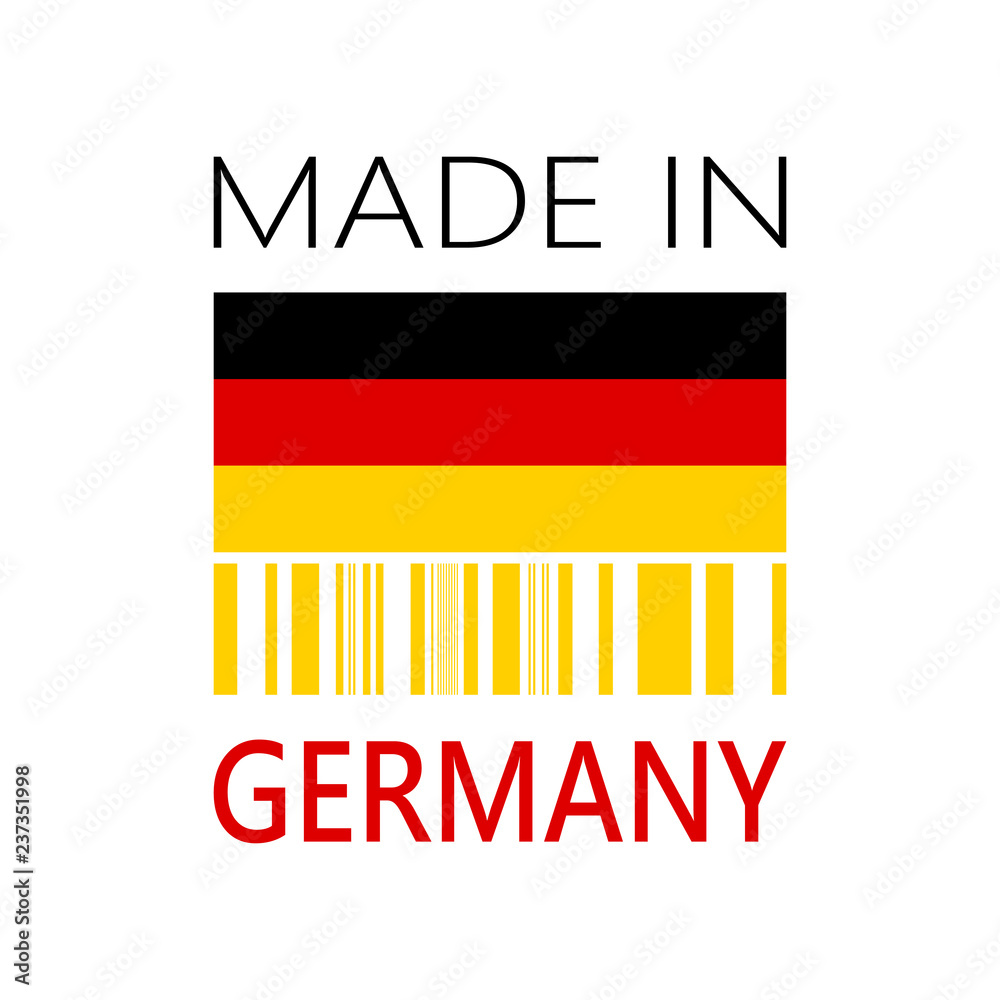Fototapeta premium VECTOR ICON OF MADE IN GERMANY WITH BAR CODE 