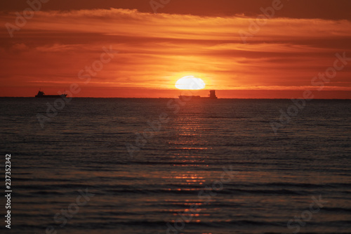 Sunset on Baltic sea.