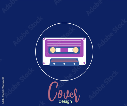 Vector beta tape and cassette box old graphic in 80s style. Awesome super video hits. VHS effect. 80's and 90's style. Retro vintage cover