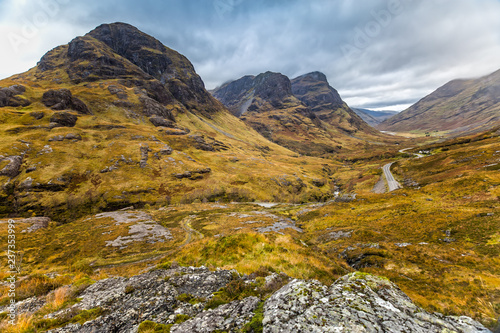 Panorama from the Three Sisters in Glencoe, Highlands in Scotland © susanne2688