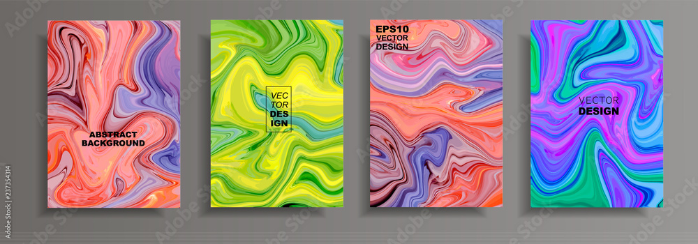 Modern design A4.Abstract marble texture of colored bright liquid paints.Splash of acrylic paints.Used design presentations, print,flyer,business cards,invitations, calendars,sites, packaging,cover.