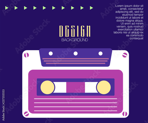 Vector beta tape and cassette box old graphic in 80s style. Awesome super video hits. VHS effect. 80's and 90's style. Retro vintage cover