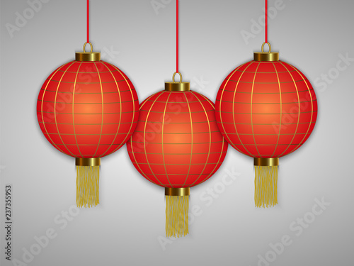 Chinese hanging red lanterns