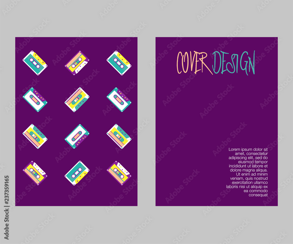 Fototapeta premium Colorful geometric 80's background