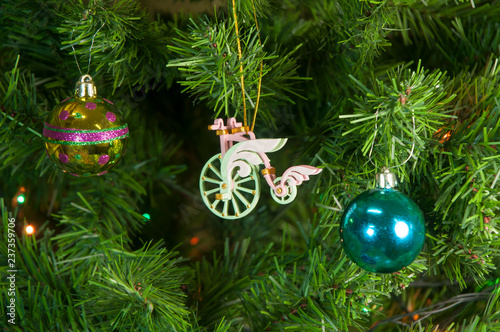 Bicycles vintage on the Christmas tree