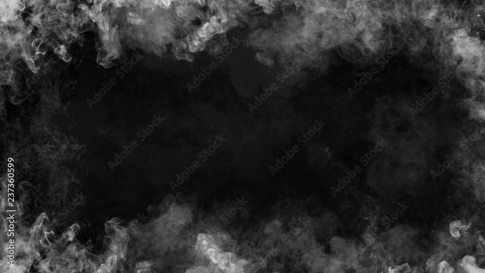 Border from smoke. Misty effect for film , text or space