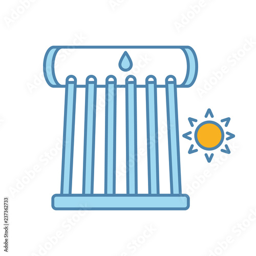 Industrial solar water heater color icon