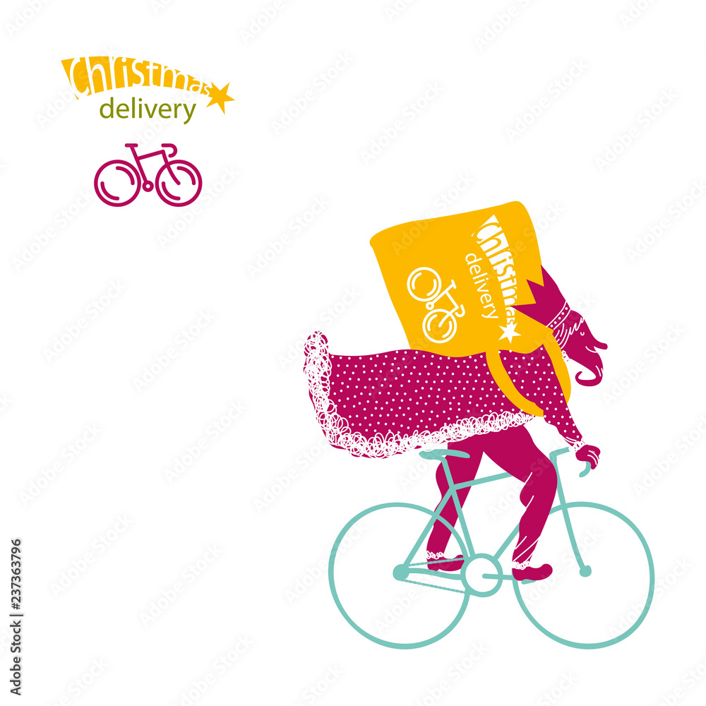 Εκτύπωση καμβά Caspar rider. Bike Messenger. Christmas card.