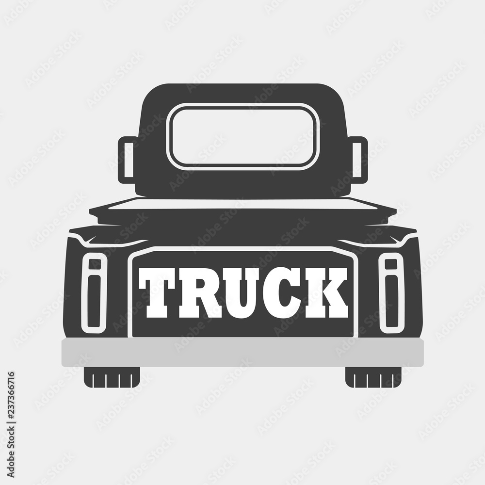 Illustration of the truck with the inscription Illustration of the truck with the inscription