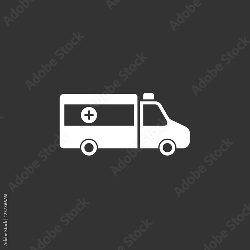 Ambulance icon on a black background