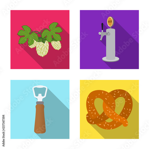 Isolated object of pub and bar icon. Set of pub and interior vector icon for stock.