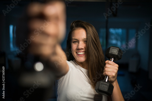 Sports girl portrait, active young people