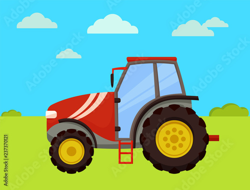Tractor Machinery of Farm Vector Illustration