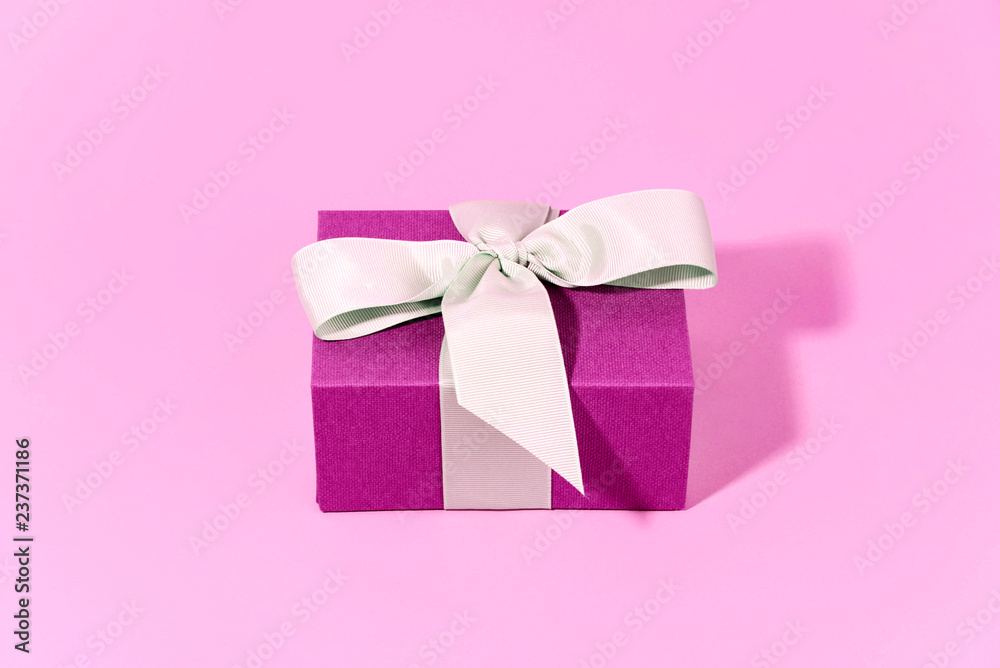 Pink gift box.