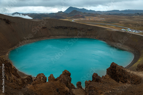 Crater with blue lake © ggaallaa