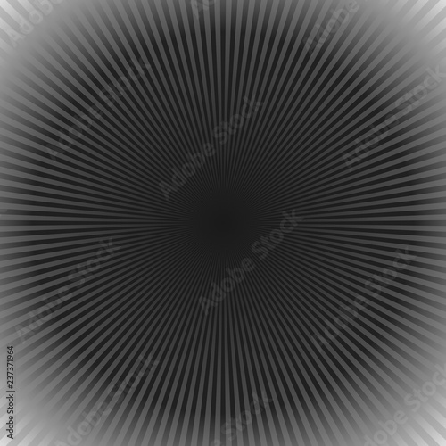 Dakr grey dynamic sunburst background - motion vector graphic with radial stripe pattern