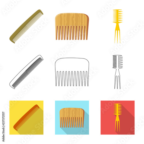 Vector design of brush and hair icon. Collection of brush and hairbrush vector icon for stock.