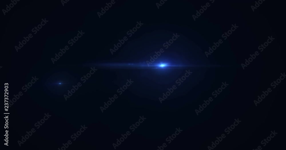 Multi Spot Blue Color Bright Lens Flare Pulse Flashes Leak For Transitions On Black Background