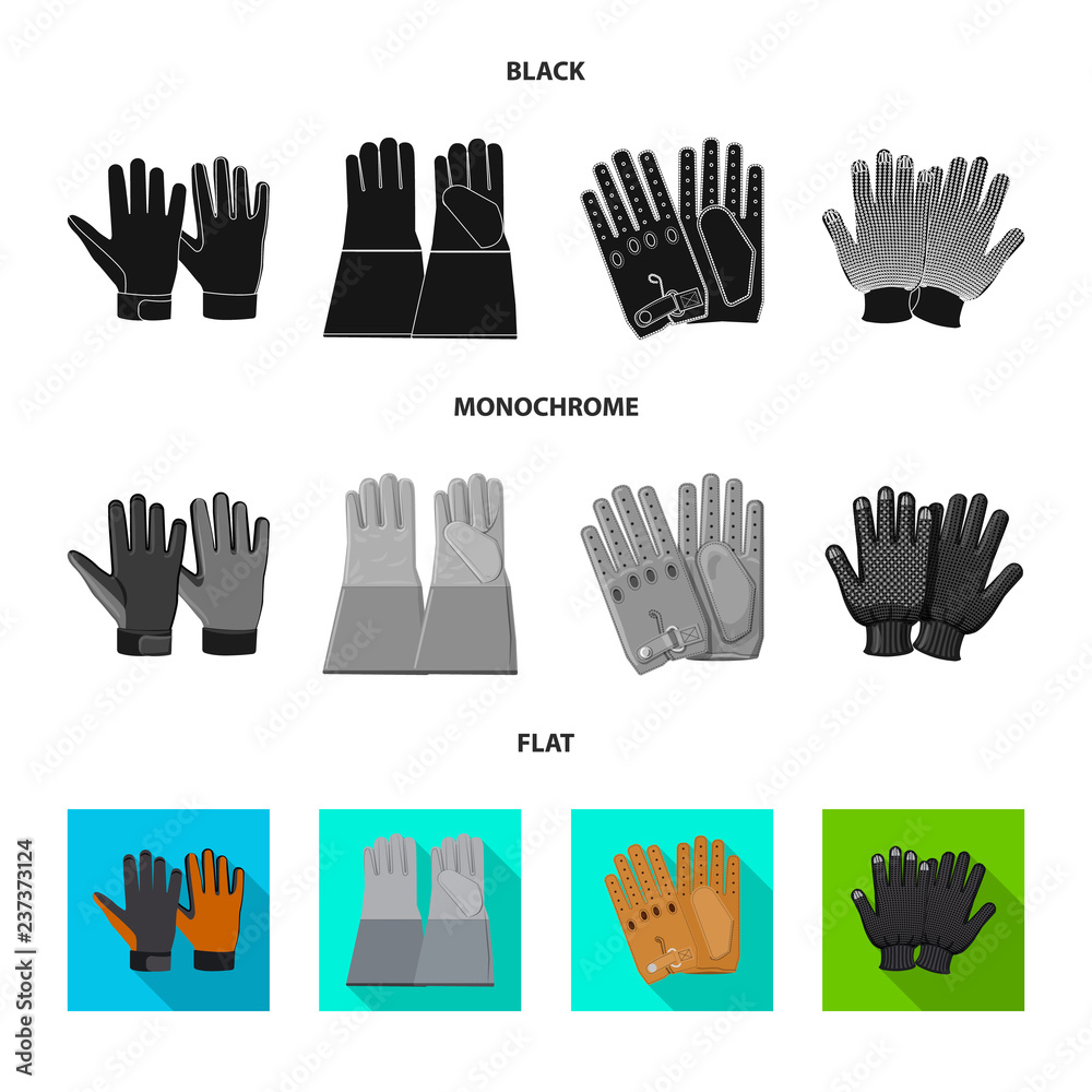 Vector illustration of glove and winter logo. Set of glove and equipment stock symbol for web. Vector illustration of glove and winter logo. Set of glove and equipment stock symbol for web.
